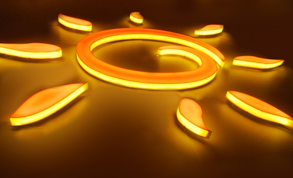Объемный логотип со светодиодной подсветкой